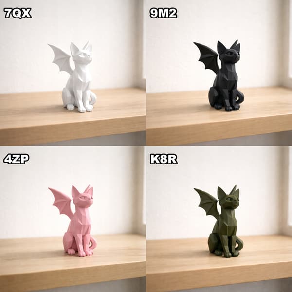 DECORATIVE FIGURINE: CAT WITH DRAGON WINGS – MANY COLOURS