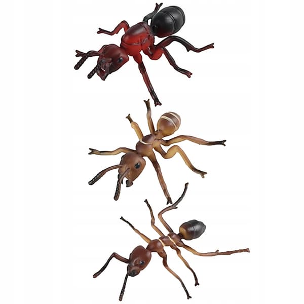 3 PLASTIC MINIATURE ANTS – DECORATIONS FOR THE TABLE AND GARDEN