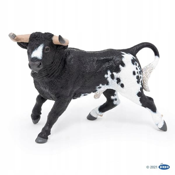 BLACK-AND-WHITE SPANISH BULL, PAPO