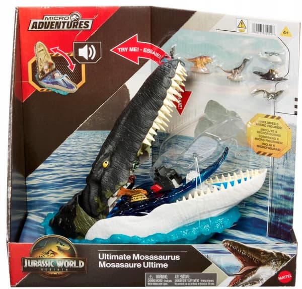 MATTEL JURASSIC WORLD MOSASAURUS DELUXE INTERACTIVE SET WITH SOUNDS AND FIGURES