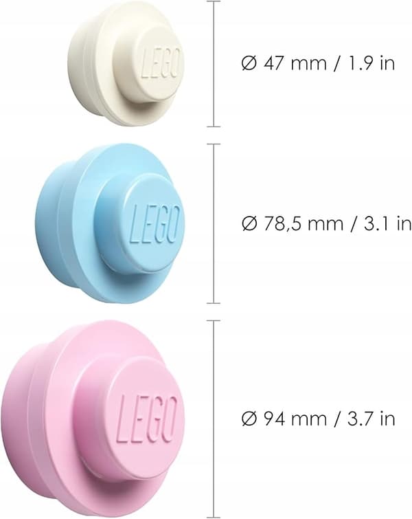LEGO Wall Hook Set – 3-piece decorative set