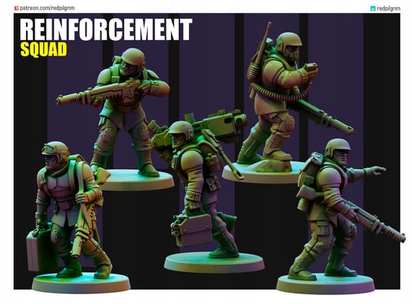 OLD GUARD REINFORCEMENT SQUAD x5 Red Pilgrim Minia