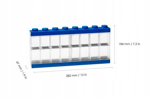 LEGO BLUE DISPLAY CASE FOR 16 MINIFIGURES 4066