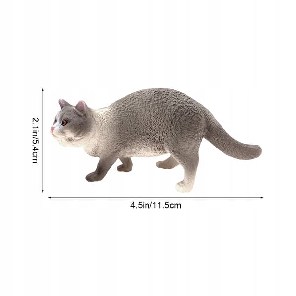 GREY CAT FIGURINE – REALISTIC TABLE DECORATION