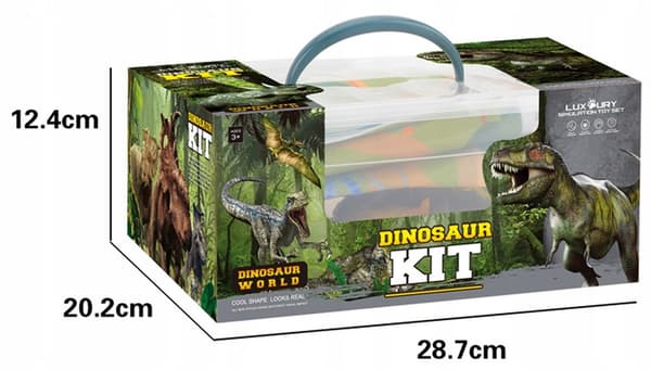 Large Dinosaur Set for Children: Mat, Container, Accessories, Dinosaur
