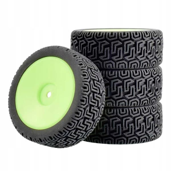 4 RC car tyres Rubber tyres Remote-control car Replacement tyres Green