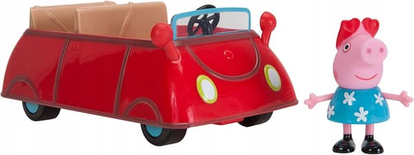 Peppa’s little red convertible with a Peppa figurine