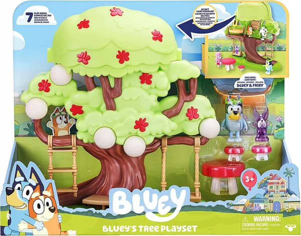 Bluey Treehouse Play Set with Figures and Accessories, 6-piece set, Moose, 3+