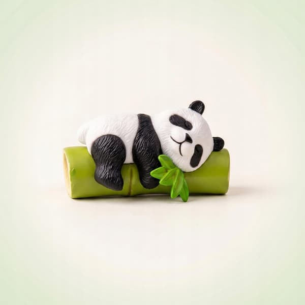 Pandas Figurine: Cute Little Pandas – Compact Figurines, Lying Down, Holding