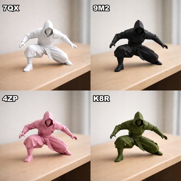 NINJA WARRIOR FIGURINE IN A DYNAMIC POSE FOR YOUR COLLECTION – MANY COLOURS AVAILABLE