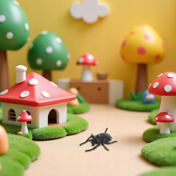 30 MINI BLACK INSECT FIGURINES WITH REALISTIC TEXTURE FOR EDUCATIONAL PURPOSES