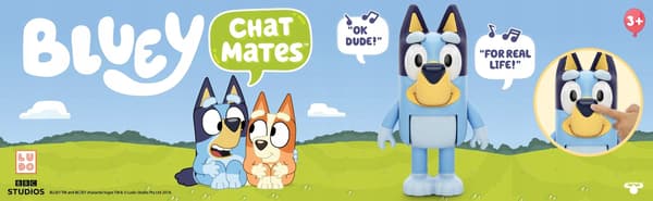MOOSE TOYS Bluey Chat Mates Bluey Interactive Figurine, 15 cm