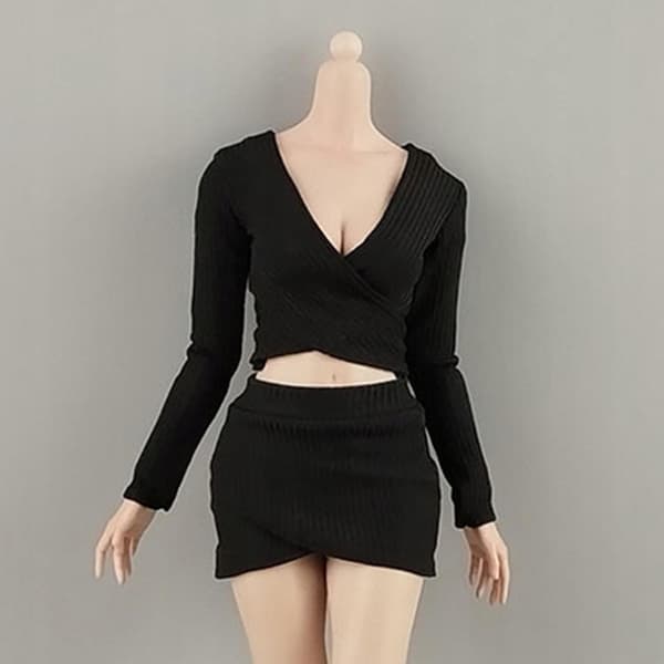 1:6 Scale Basic Crop Top Costume, Women's Figure, Black