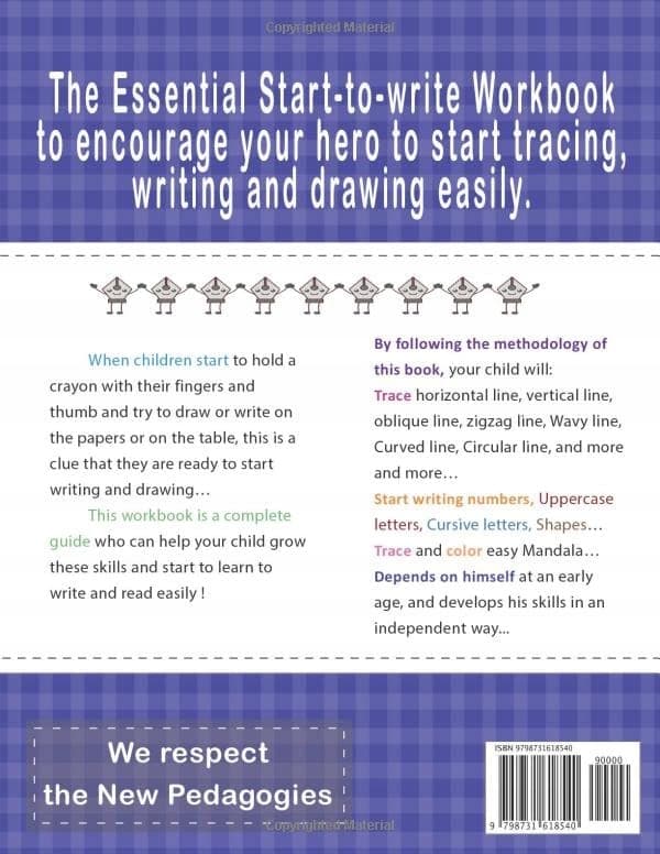 Trace, The Essential Start-to-Write WORKBOOK +280 Pages: Trace, Draw, Han