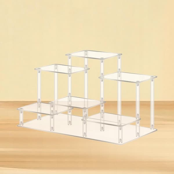Riser Tiered Display Stand Organiser Small Clear Acrylic Display Shelf