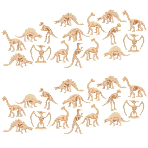 60 BEIGE PVC DINOSAUR SKELETON FIGURINES – EDUCATIONAL GIFTS