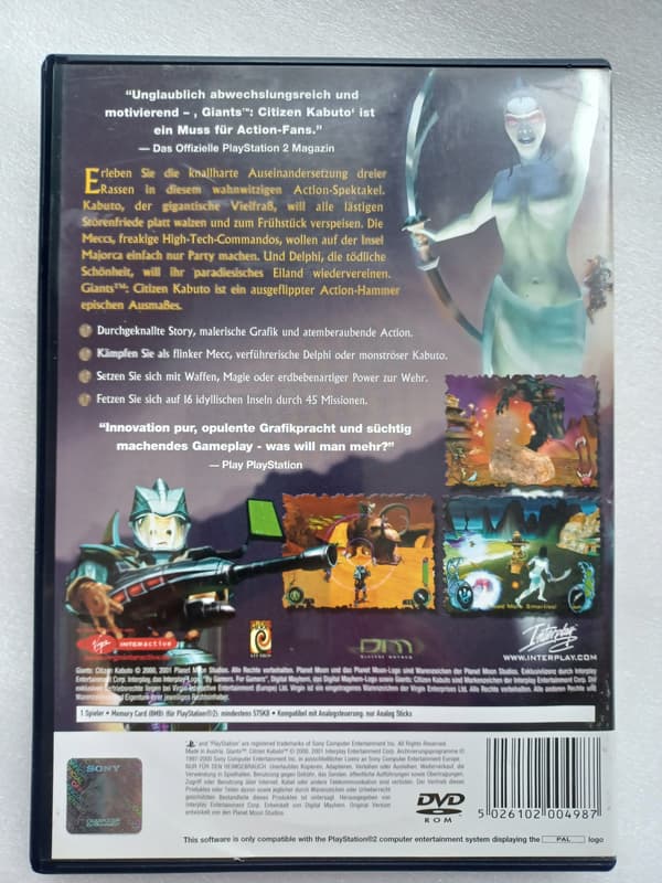 Giants Citizen Kabuto, PlayStation 2, PS2