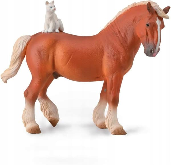 DRAFT HORSE WITH A CAT [FIGURINE]