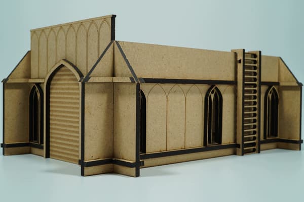 Wargaming MDF Model Kit: Gothic Terrain Works Chapel Bunker Terrain Set