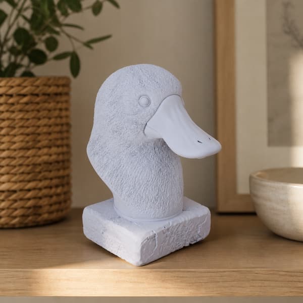 DECORATIVE FIGURINE: A BILLED BIRD BUST ON A BASE – MANY COLOURS