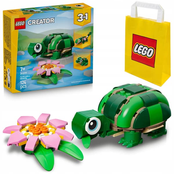 LEGO Creator 3-in-1 Turtle and Water Lily 31377 – bricks, chameleon, frog, bag