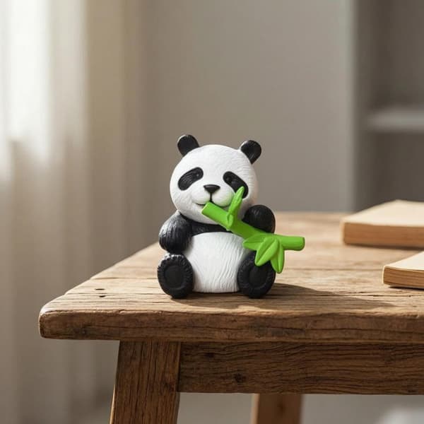 Pandas Figurine: Cute Little Pandas – Compact Figurines, Lying Down, Holding