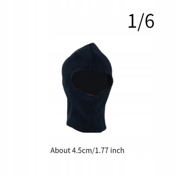 1:6 Face mask Props Pretend Play Action figure accessory Miniature, black