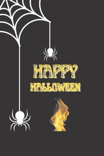Happy Halloween: Spider and Evil Wizard Notebook – Lined White Paper – Perfec