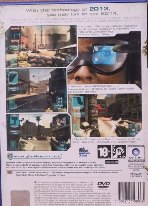 Ghost Recon Advanced Warfighter – like new – Sony PlayStation 2 (PS2) #1329