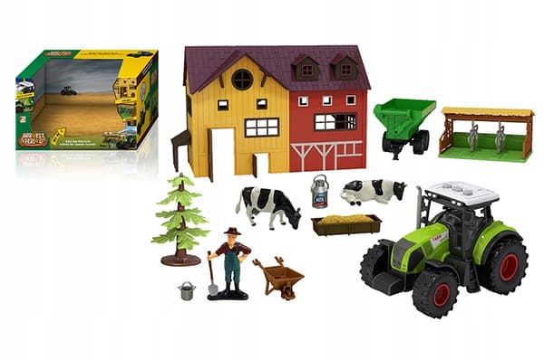 A large farm set with a barn and a tractor – perfect for a little farmer!