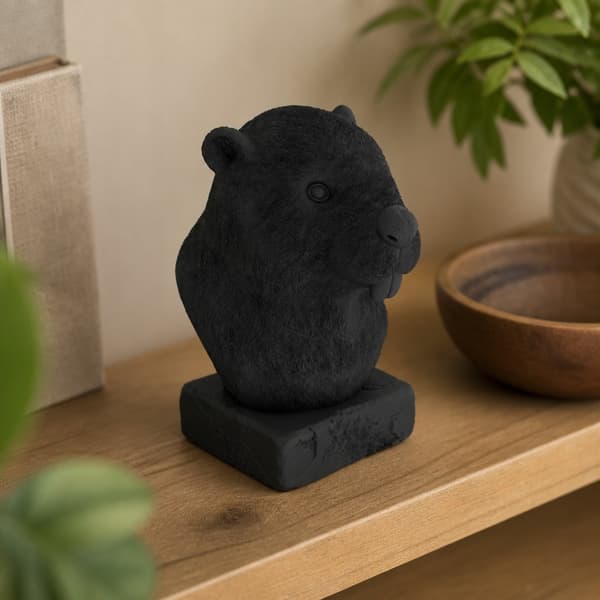 BEAVER BUST FIGURINE ON A BASE – DECORATIVE, MANY COLOURS