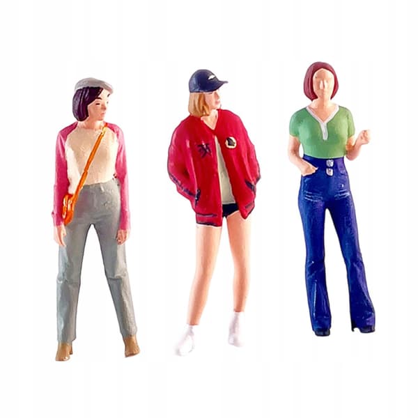 3x 1/64 Diorama Women’s Figures Desk Decor Resin Tiny Miniature Figures