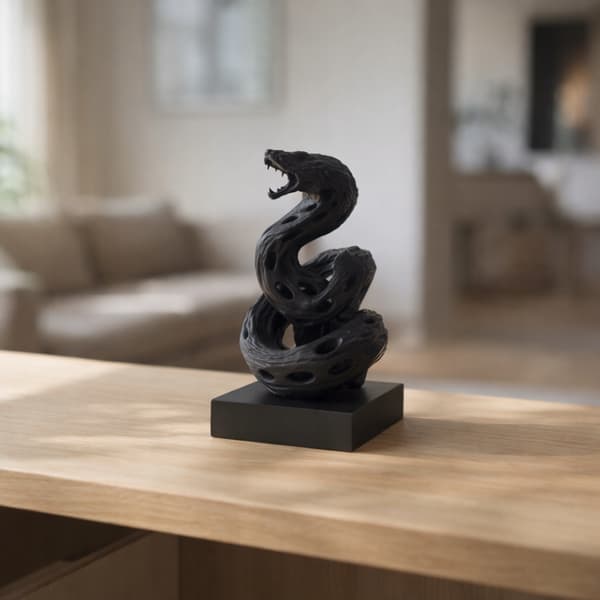 DECORATIVE COBRA FIGURINE ON A 3D OPENWORK BASE – MANY COLOURS
