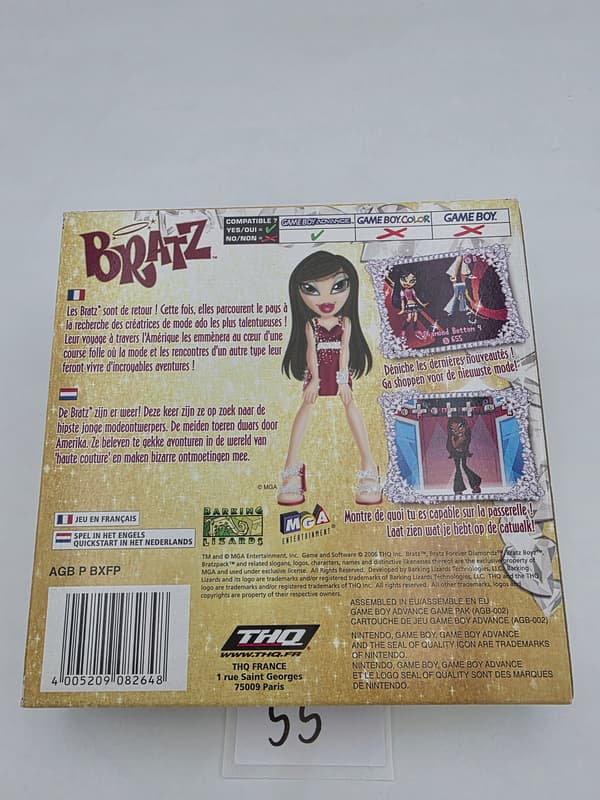 GAME BOY ADVANCE BRATZ DIAMONDZ ORIGINAL CARTON BOX