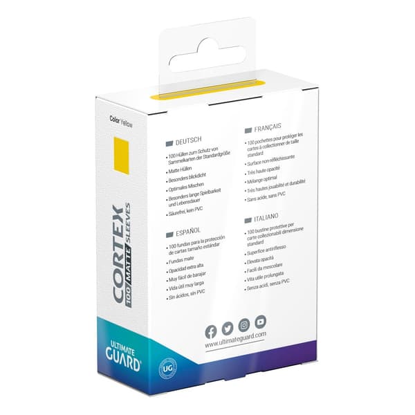ULTIMATE GUARD CORTEX SLEEVES MATTE STANDARD SIZE (100) - YELLOW