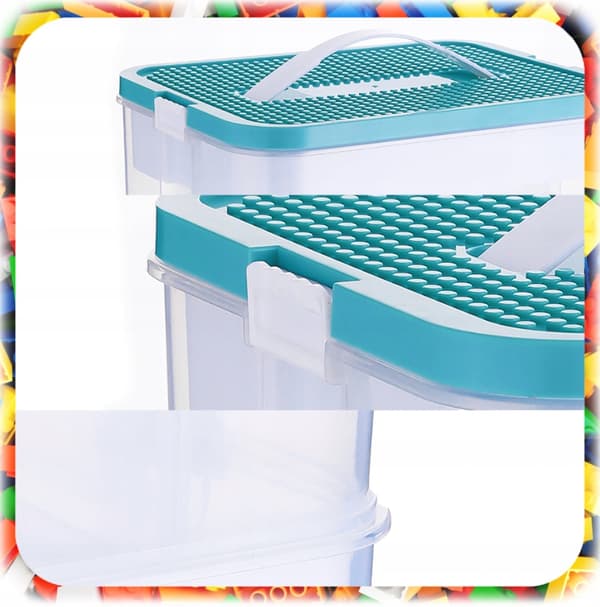 CHILDREN’S BLOCK STORAGE BOX – ORGANISER WITH COMPARTMENTS, 18L – MAKES A GREAT GIFT