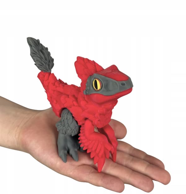 Pyroraptor dinosaur 3D moving figurine inspired by the feathered predator