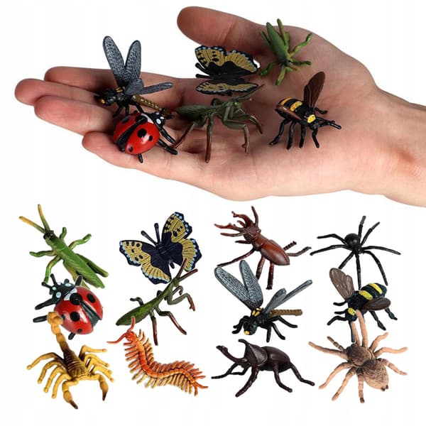 Insect Model Figurines – 12 PIECES – Mini PVC Insect Simulation Models – Toy Animals