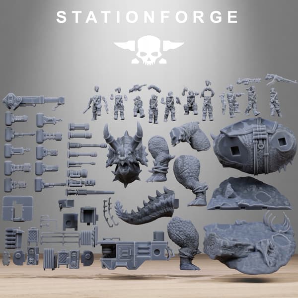 GrimGuard Jungle Fighters Triceratank with Crew