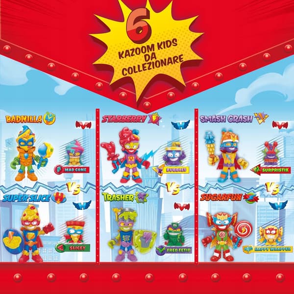 KAZOOM KIDS FIGURINE COLLECTION FEATURING SUPERTHING FIGURES AND COMBAT ACCESSORIES