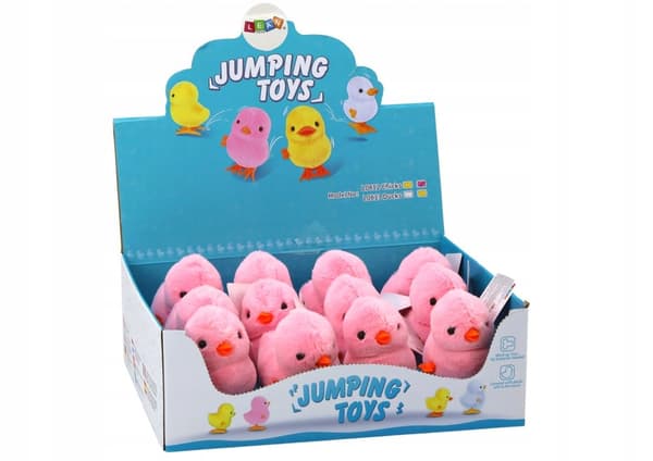 Jumping Chicken Wind-up Soft Toy, Decoration, Pink