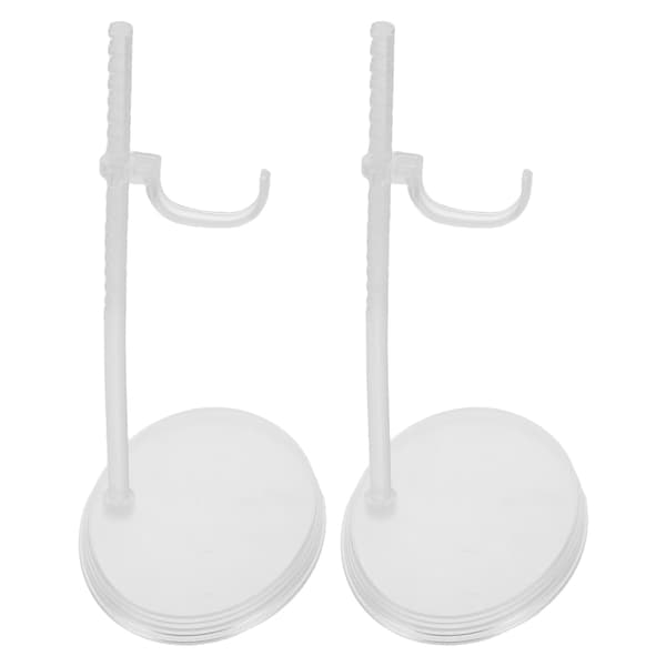 Set of 2 plastic model stands for 1/6 scale models, height-adjustable
