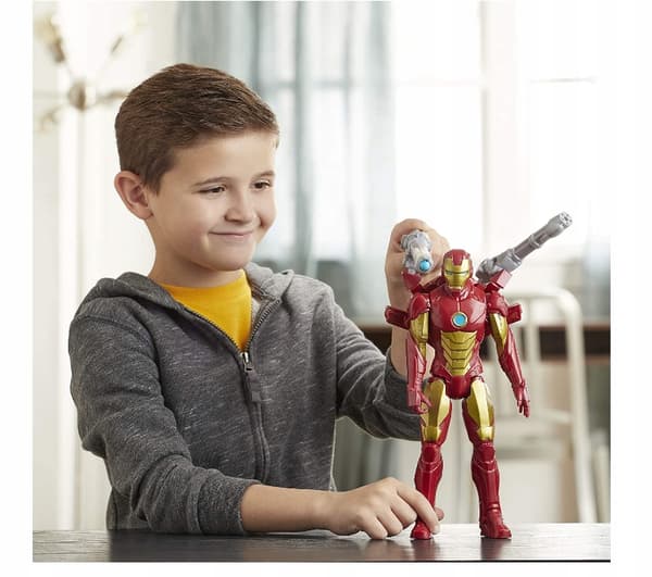 HASBRO IRON MAN + BLAST GEAR LAUNCHER LARGE FIGURE E7380 MARVEL AVENGERS