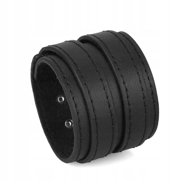 Men’s PU Leather Accessory with Double PU Leather, Black