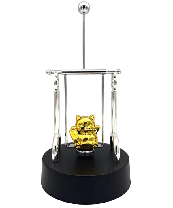 USB-powered perpetual motion toy: a magnetic swing with a kitten.