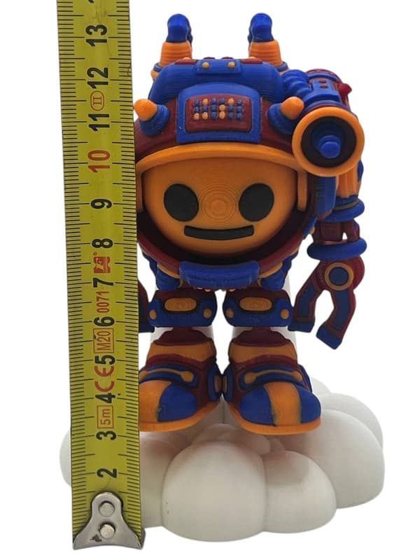 3D-printed decorative figurine – Colourful Space Robot collector’s model