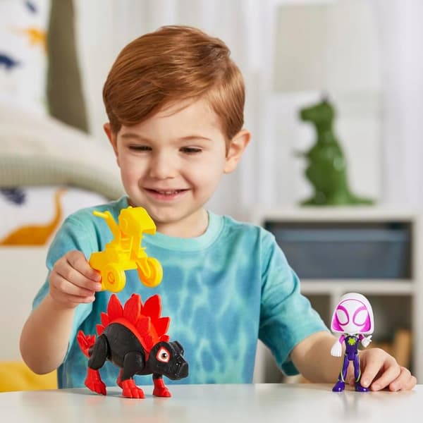 SPIDEY SET: DINO SPIN dinosaur figure + GHOST SPIDER by Hasbro G0125