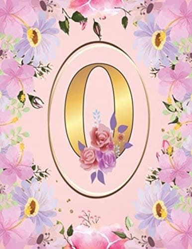 A: 8.5 x 11 / 120 beautiful lined pages / Monogram initial O notebook / Jo