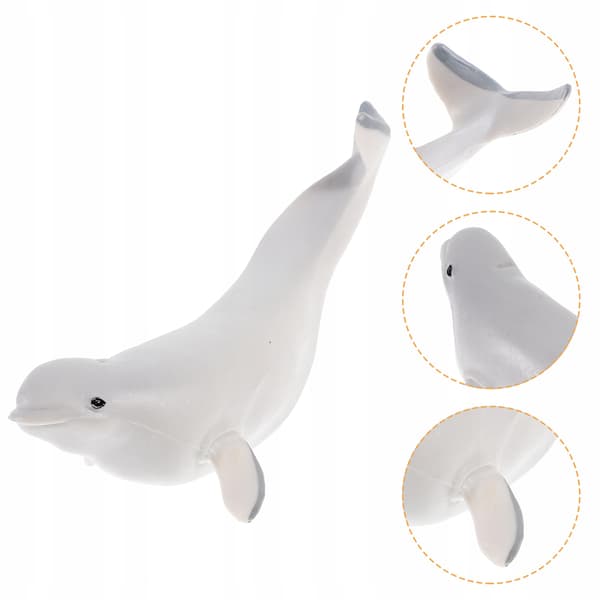 GREY SIMULATED WHITE WHALE FIGURINE FOR DECORATION
