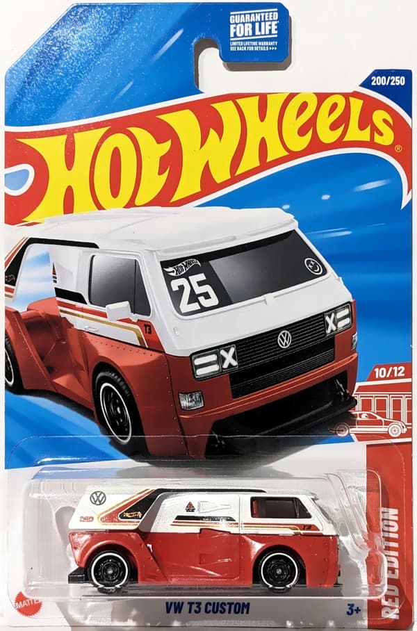 HOT WHEELS VW T3 CUSTOM RED EDITION 10/12 DAMAGED PACKAGING